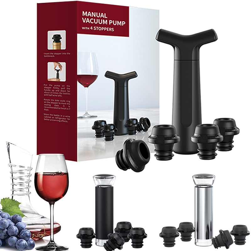 Wine Preservation Pump - Pompa vakum penghenti anggur Manual, sumbat