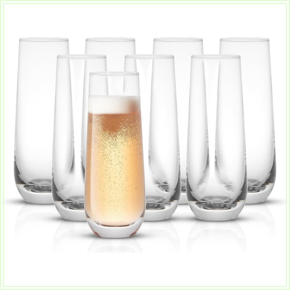 Highball Glass Set - Set 8 Gelas Champagne Tanpa Tangkai,