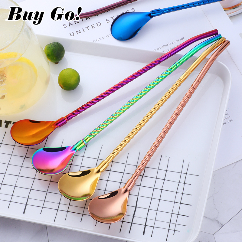 Bar Spoon Twisted - 1PC Lama Big Memutar Jerami Sendok