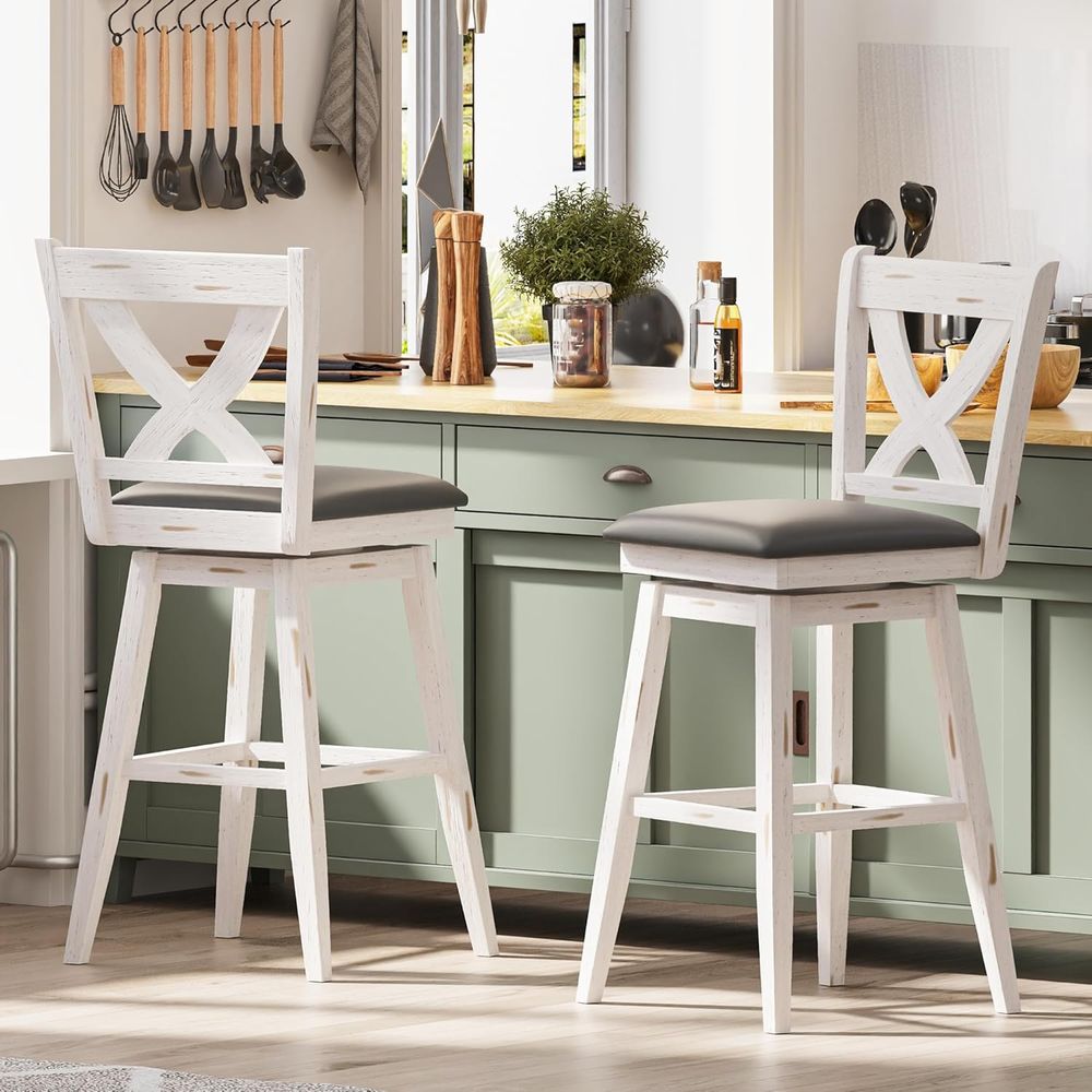 Home Bar Stools - Set Kursi Bar Putar 2 Buah,