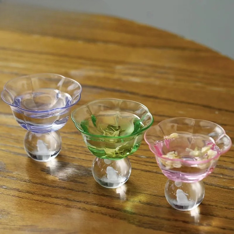Highball Glass Set - Cangkir Teh Kristal Butik 95ml Motif