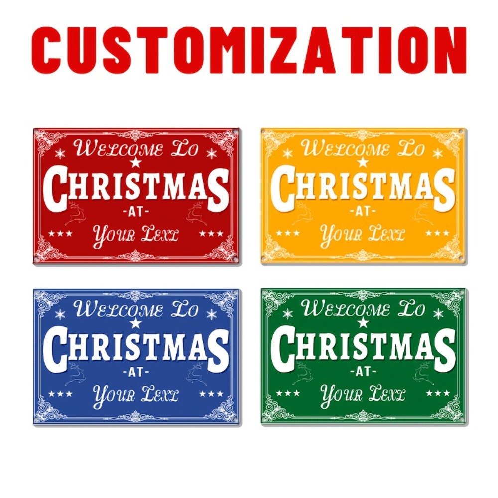 Home Bar Signs - Papan Aluminium Natal 2D Datar Kustom