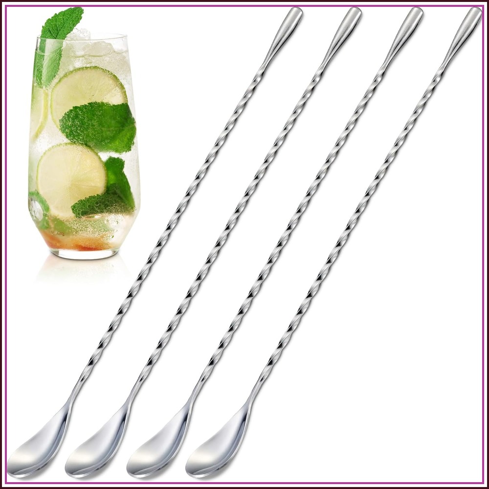 Bar Spoon Twisted - 4 Pcs Set Sendok Bar, Panjang