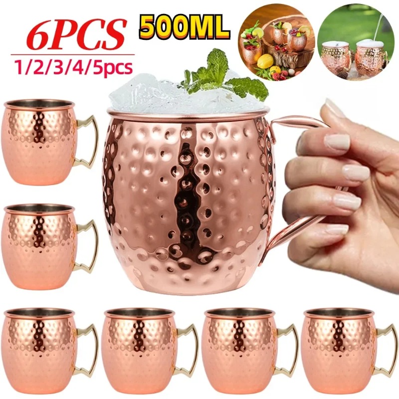 Mule Copper Mug - 1-6 Buah Cangkir Anggur Koktail Mug