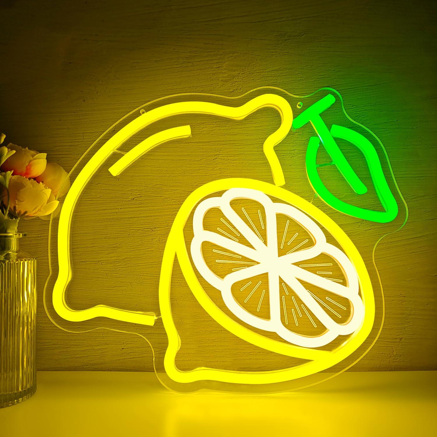 Home Bar Signs - Lampu Neon LED Lemon yang Dapat