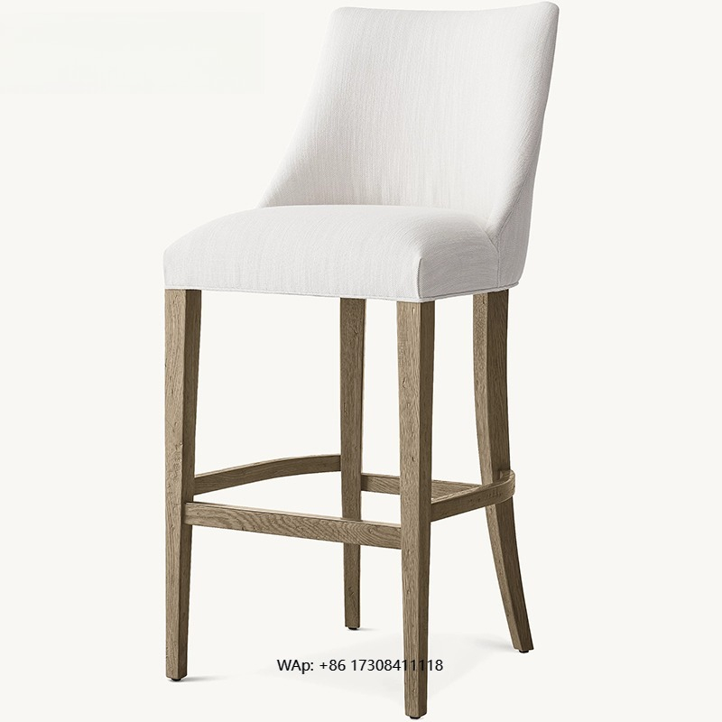 Home Bar Stools - Kursi bar kayu solid mewah ringan,