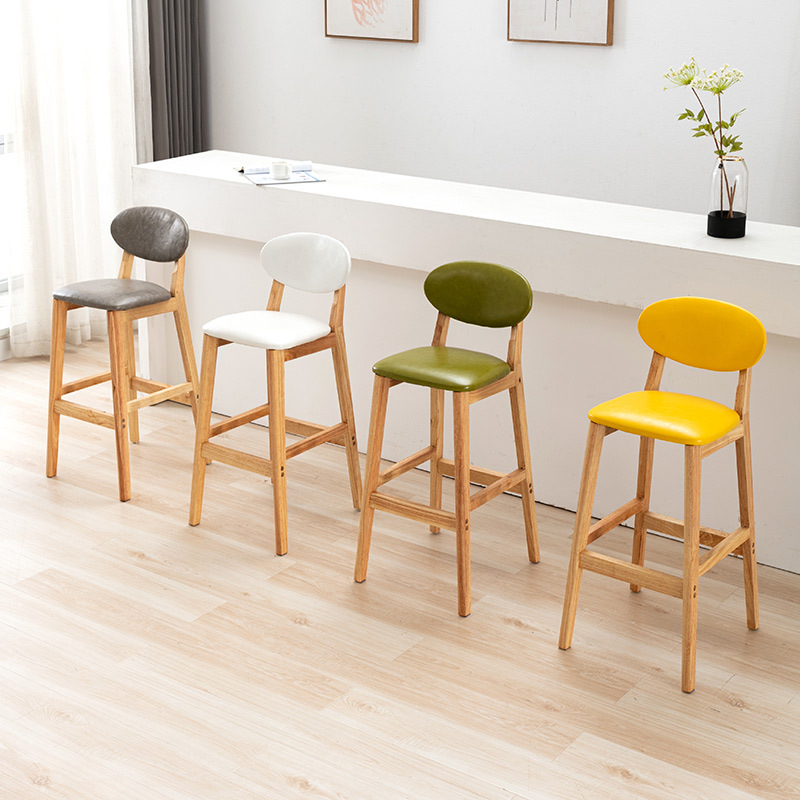 Home Bar Stools - Kursi bar kayu solid sederhana, kursi