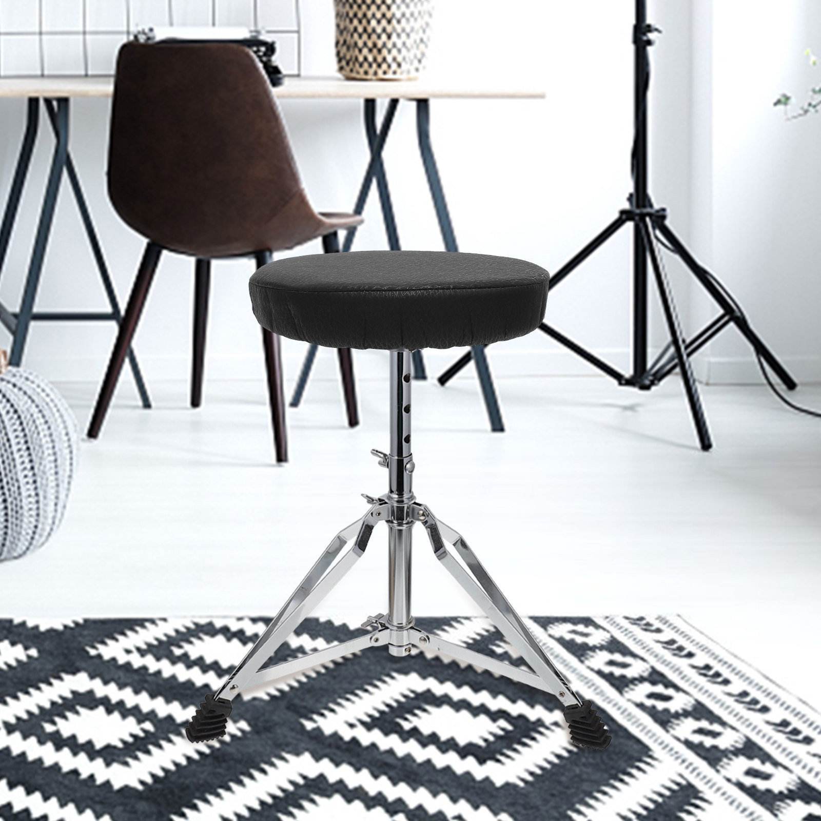 Home Bar Stools - Sarung Bantalan Kursi Bar Bulat Hitam