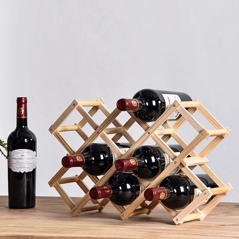 Home Bar Shelf - Rak penyimpanan anggur dapat ditumpuk, 3,
