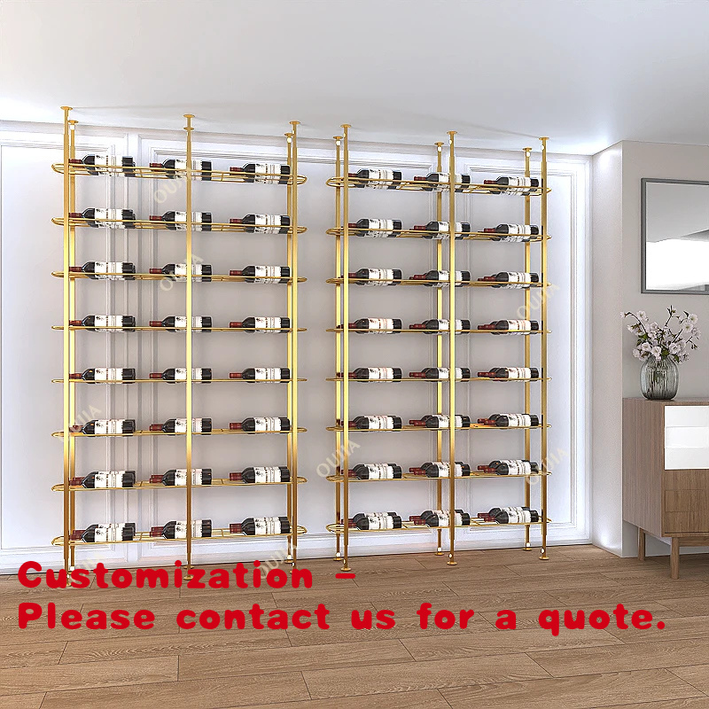 Home Bar Shelf - Rak Wine Dinding dari Besi/Aluminium/Stainless Steel
