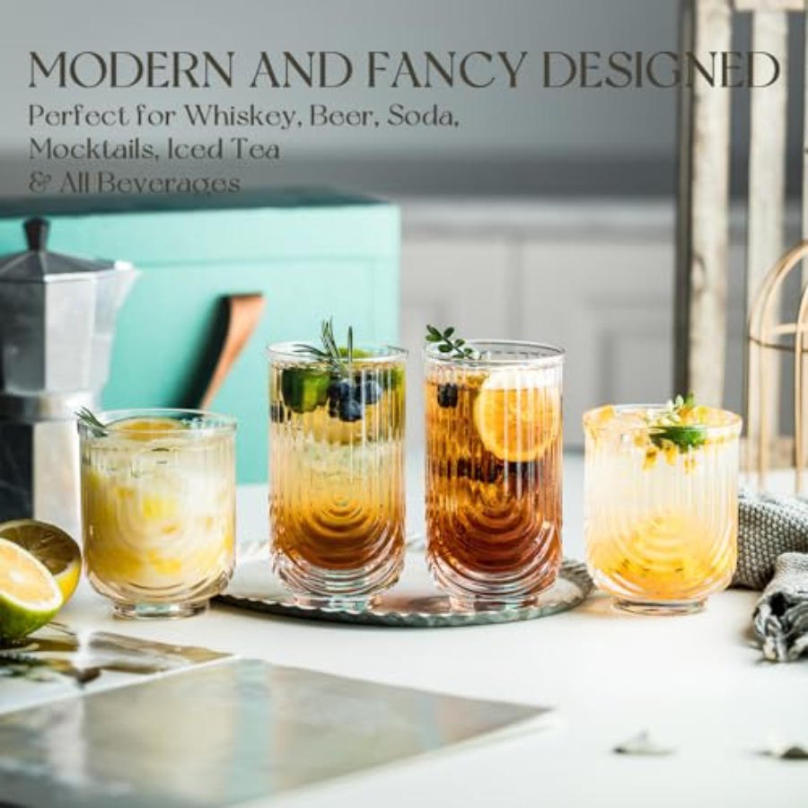 Gelas Koktail Art Deco, Set Ge - Highball Glass Set ulasan dan harga