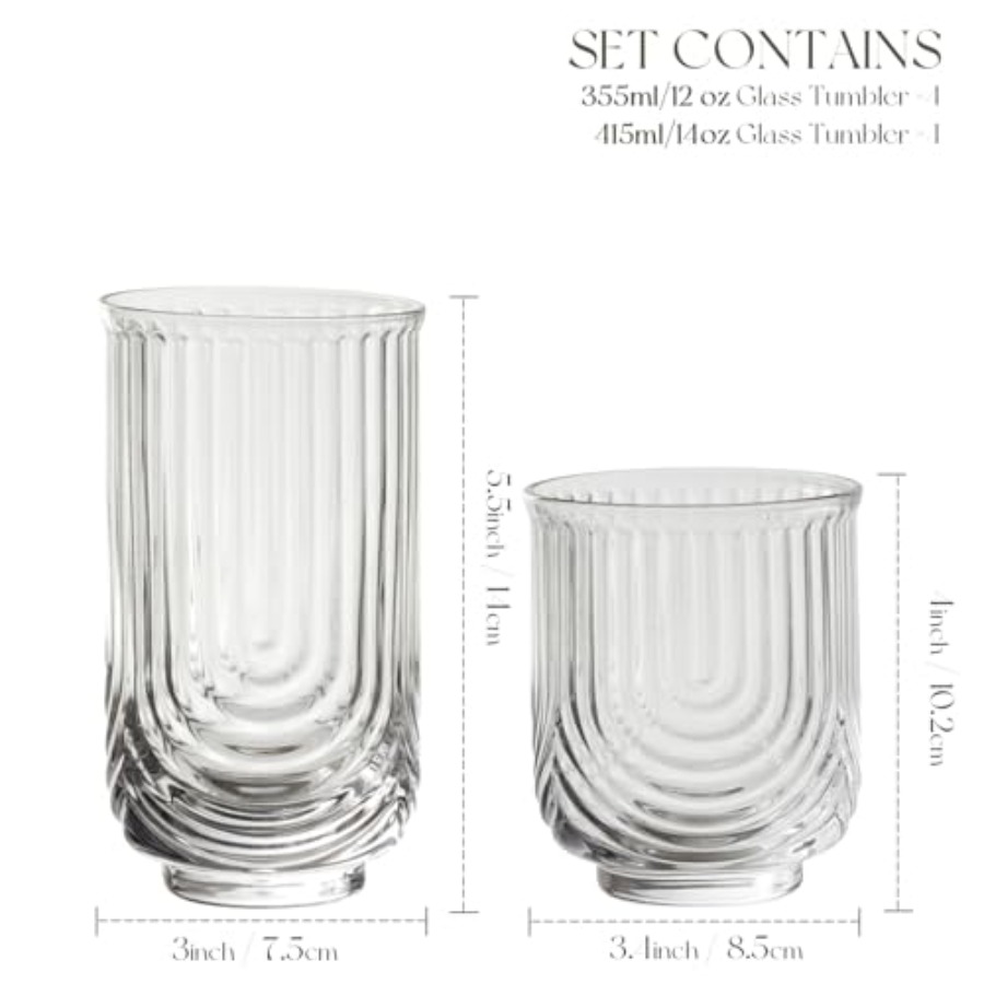 Gelas Koktail Art Deco, Set Ge - Highball Glass Set ulasan dan harga