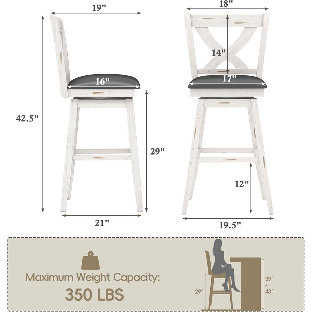 Set Kursi Bar Putar 2 Buah, Ti - Home Bar Stools ulasan dan harga