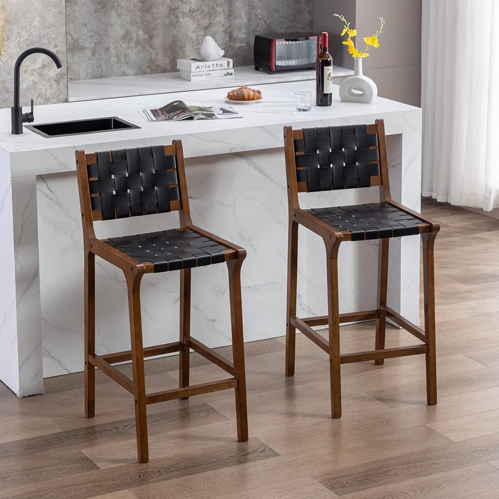 Set 2 Kursi Bar Kayu, Jok deng - Home Bar Stools ulasan dan harga