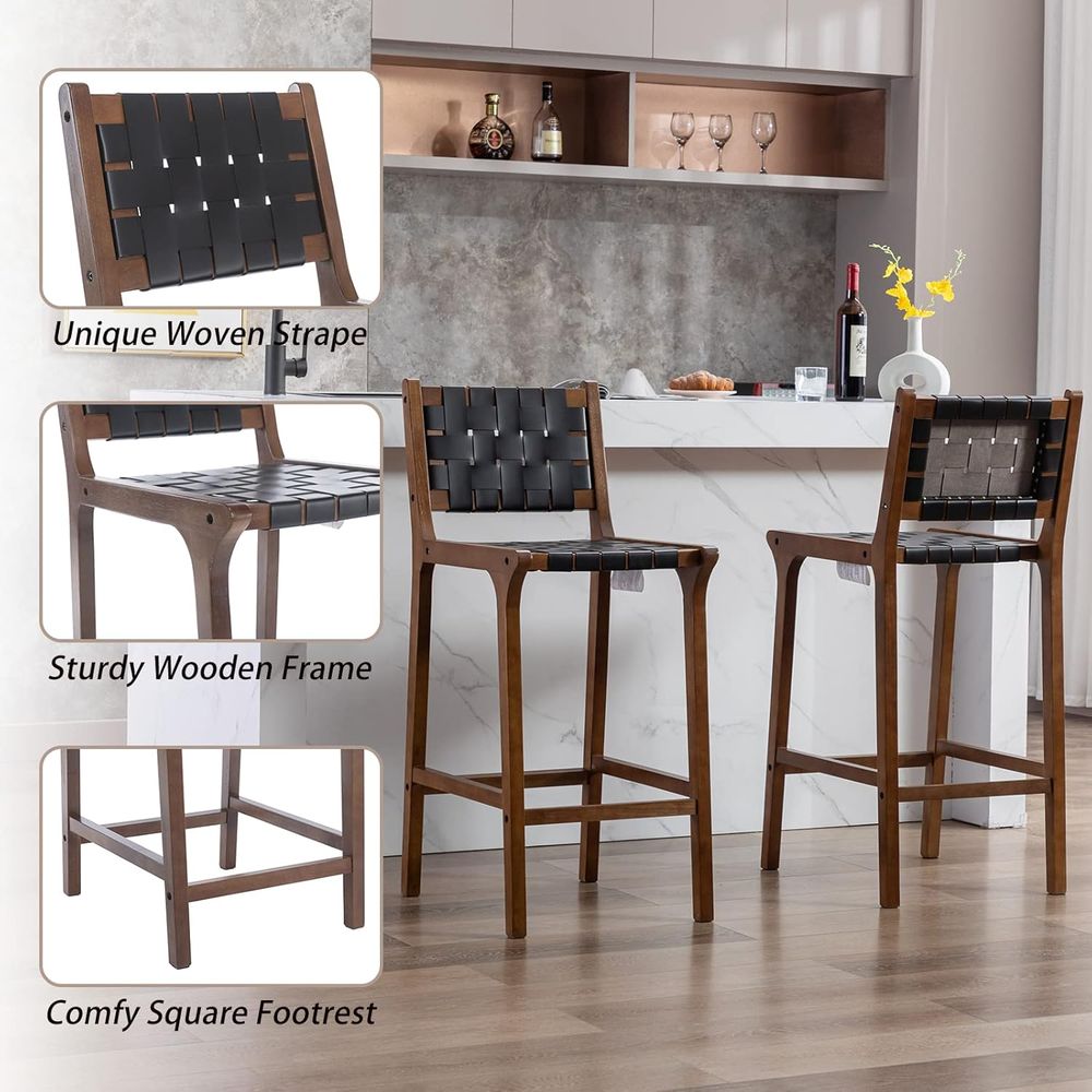 Set 2 Kursi Bar Kayu, Jok deng - Home Bar Stools ulasan dan harga