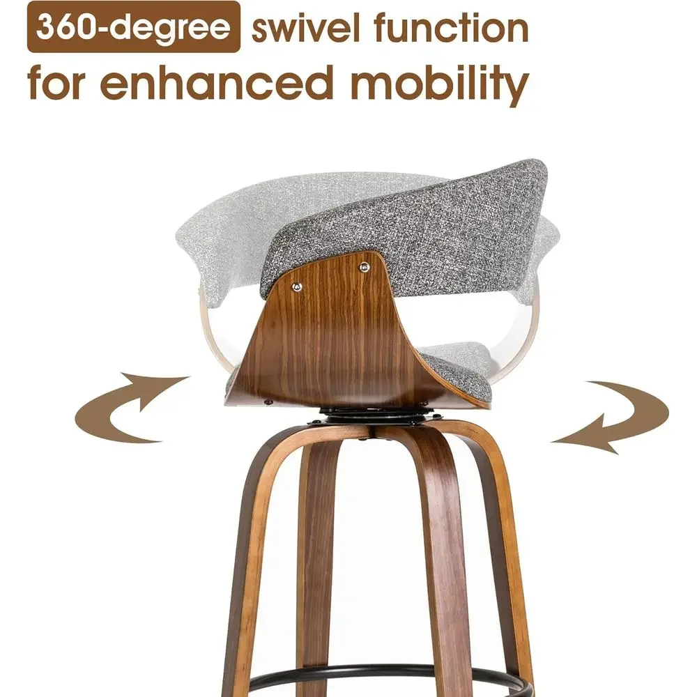 Set 2 Kursi Bar Putar Kain Abu - Home Bar Stools ulasan dan harga