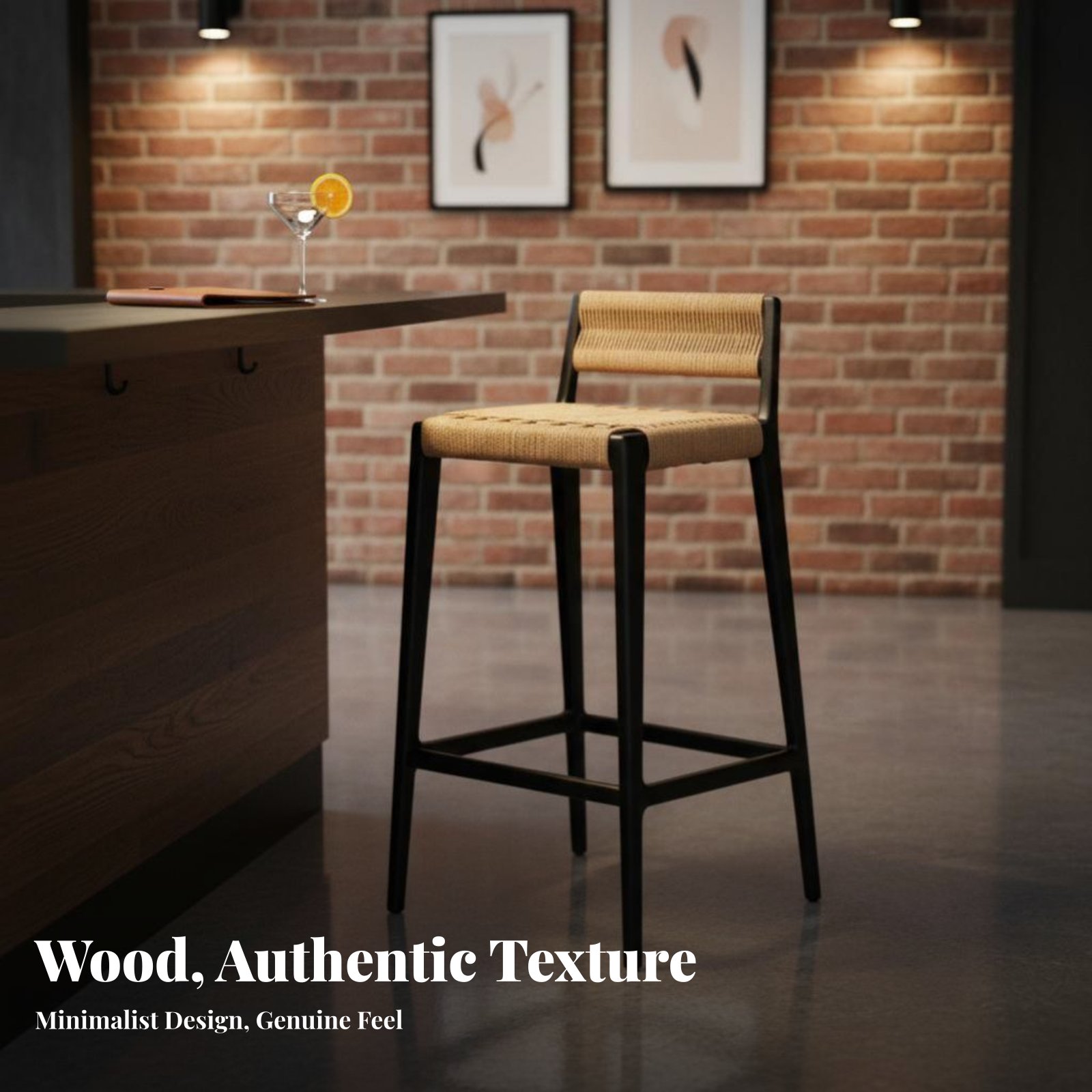 Kursi Tinggi Anyaman Tali deng - Home Bar Stools ulasan dan harga