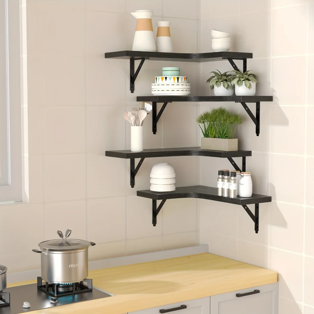 Rak Dinding Kayu Alami Motif S - Home Bar Shelf ulasan dan harga