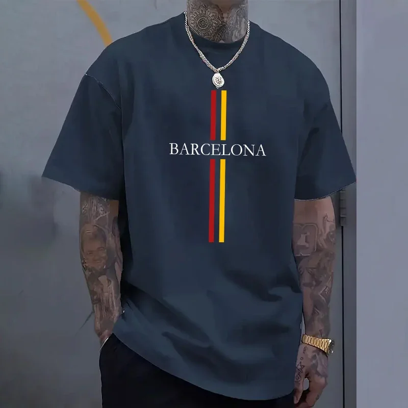 Kaus Katun Pria Barcelona Atas - Home Barcelona ulasan dan harga