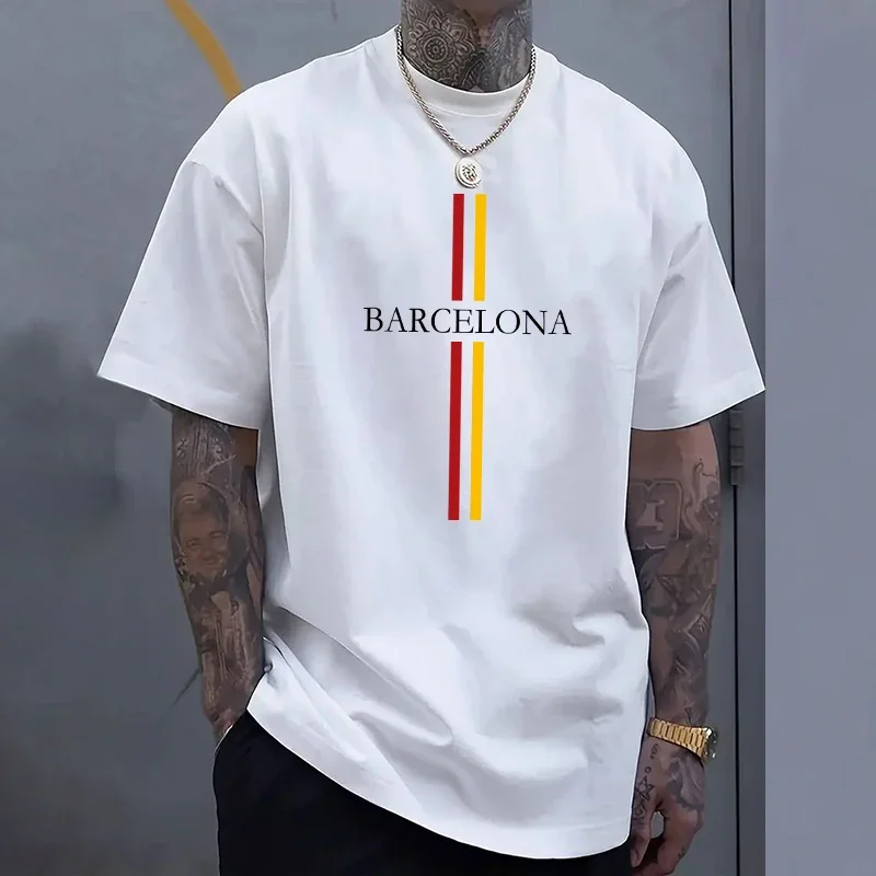 Kaus Katun Pria Barcelona Atas - Home Barcelona ulasan dan harga