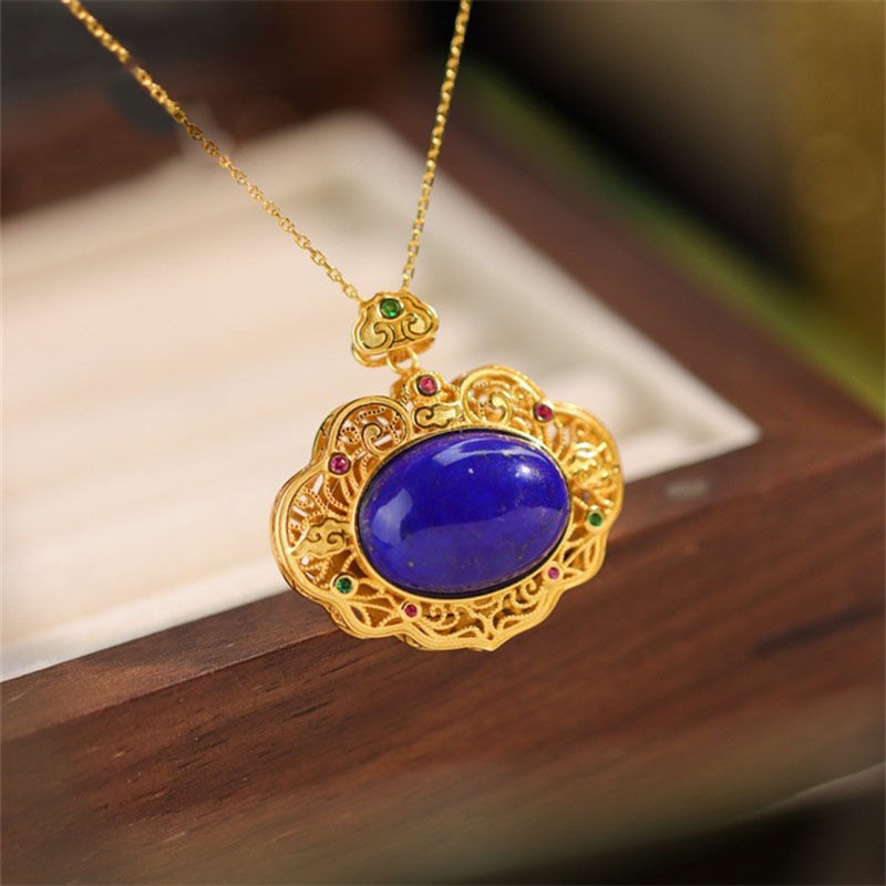 Kalung lapis lazuli klasik ras - Bar Cart Gold ulasan dan harga