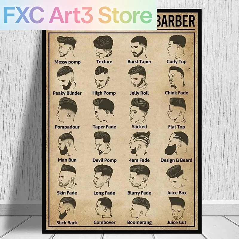 Poster Tukang Cukur Tipe Retro - Home Barber ulasan dan harga