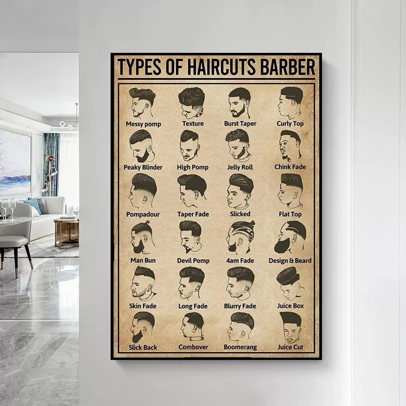 Poster Tukang Cukur Tipe Retro - Home Barber ulasan dan harga