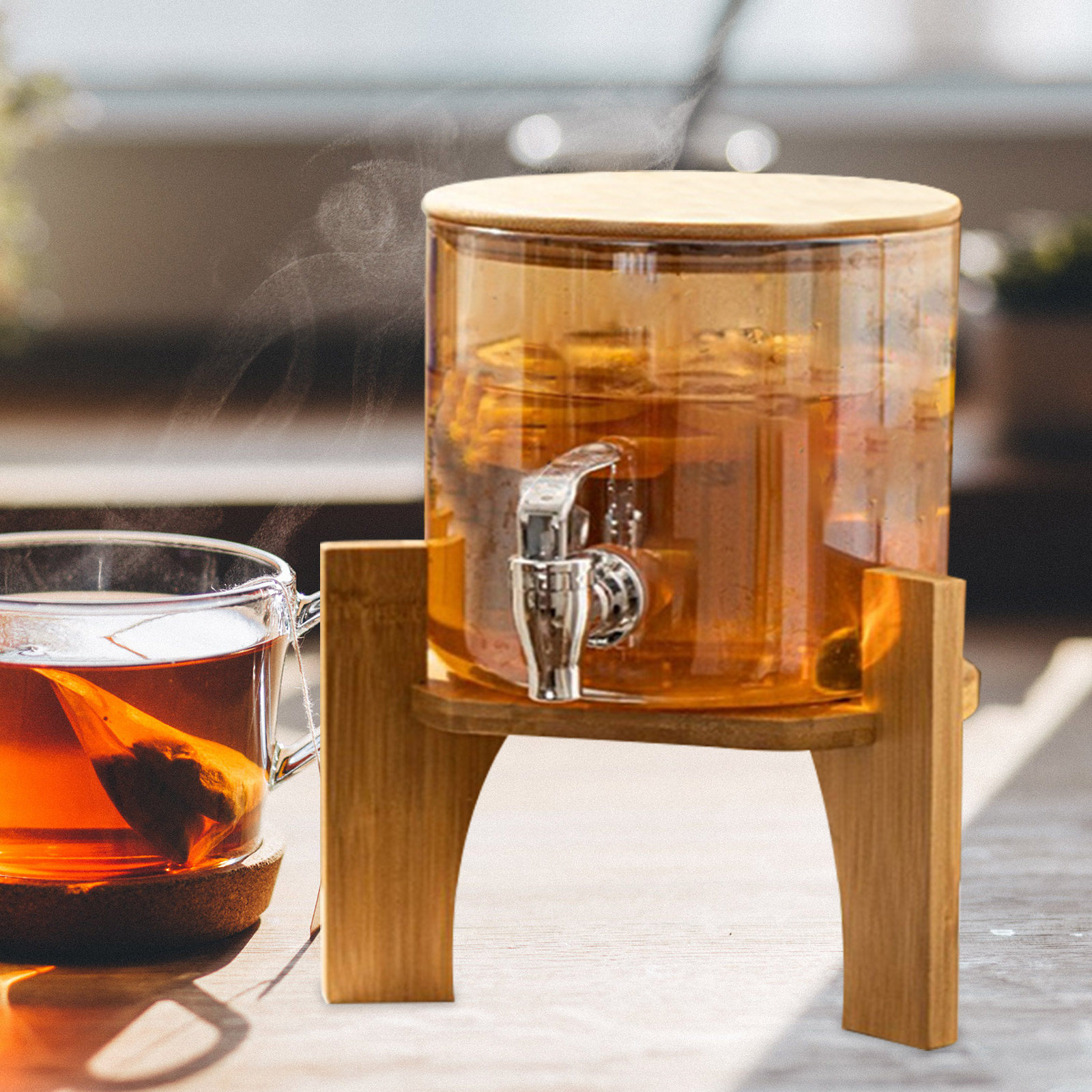 Stand Dispenser Minuman Kayu y - Home Bar Shelf ulasan dan harga