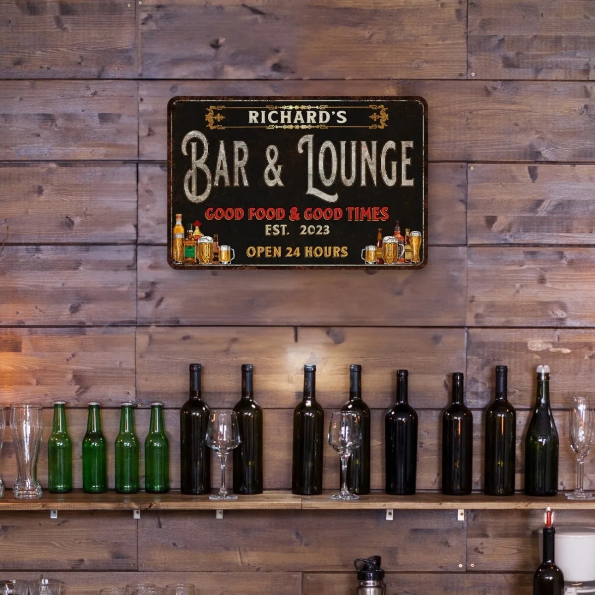 Tanda Bar & Lounge Kustom Tand - Home Bar Signs ulasan dan harga