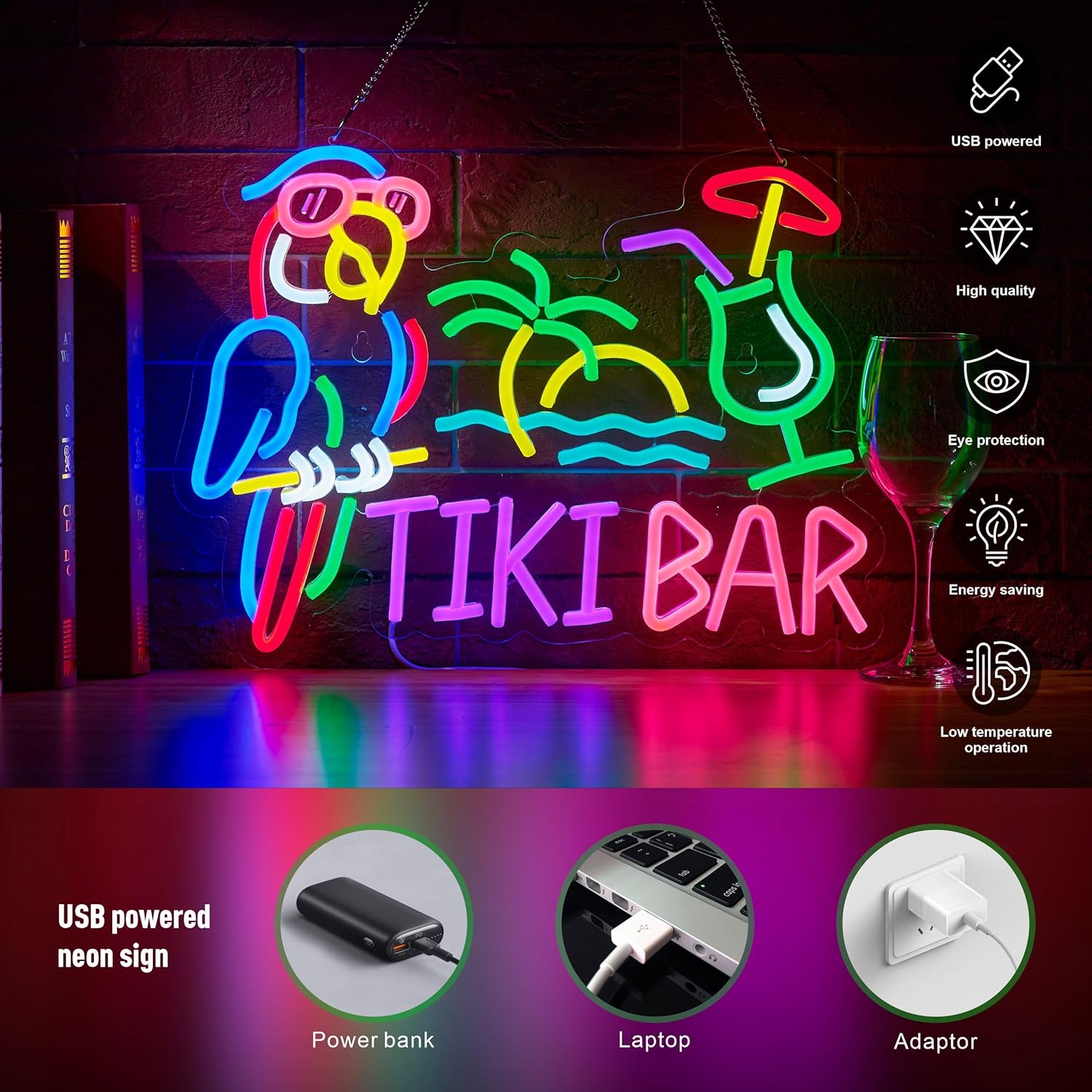 Lampu Neon LED USB Bentuk Buru - Home Bar Signs ulasan dan harga