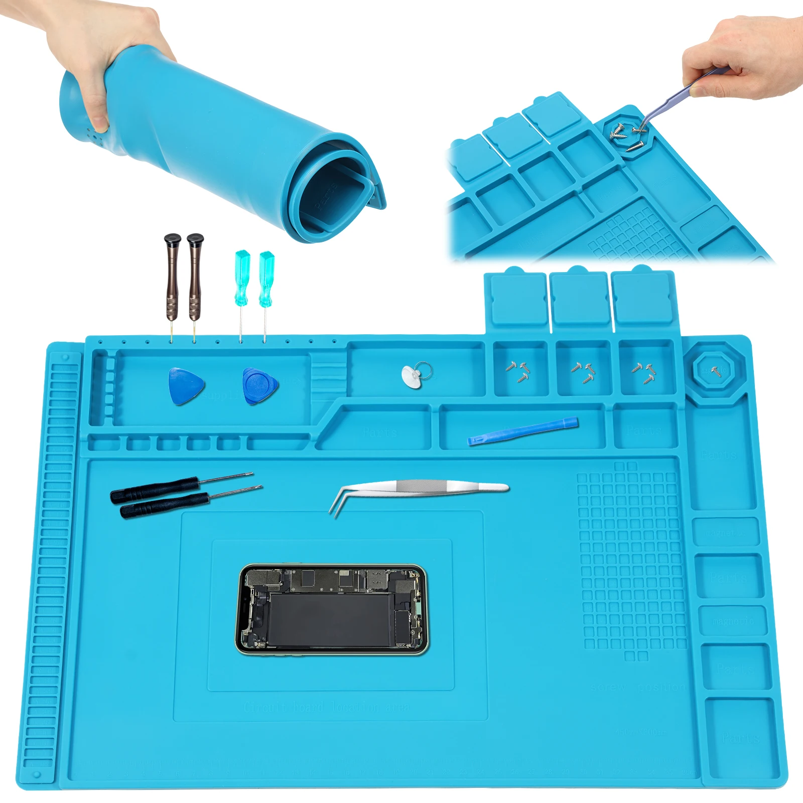 Alas Kerja Silikon 45x30cm Tah - Bar Mat Rubber ulasan dan harga