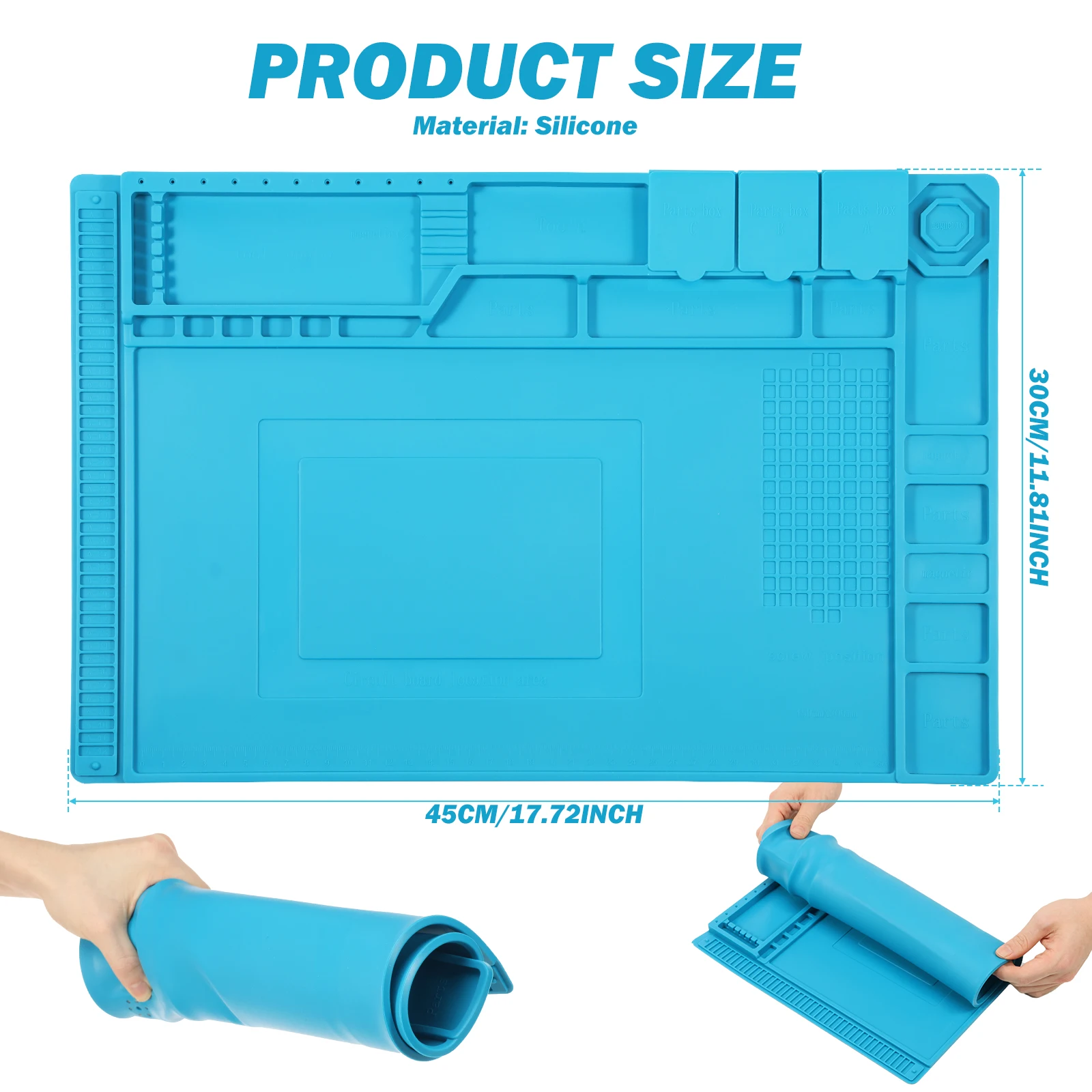 Alas Kerja Silikon 45x30cm Tah - Bar Mat Rubber ulasan dan harga
