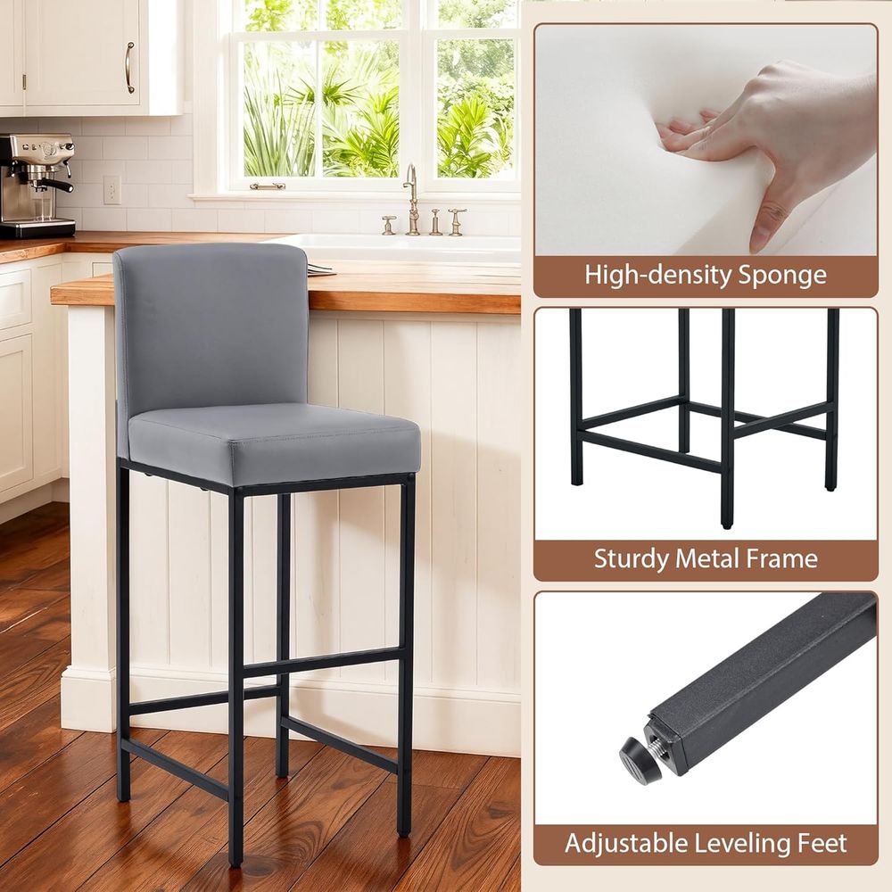 Set 4 Kursi Bar Berlapis Kulit - Home Bar Stools ulasan dan harga