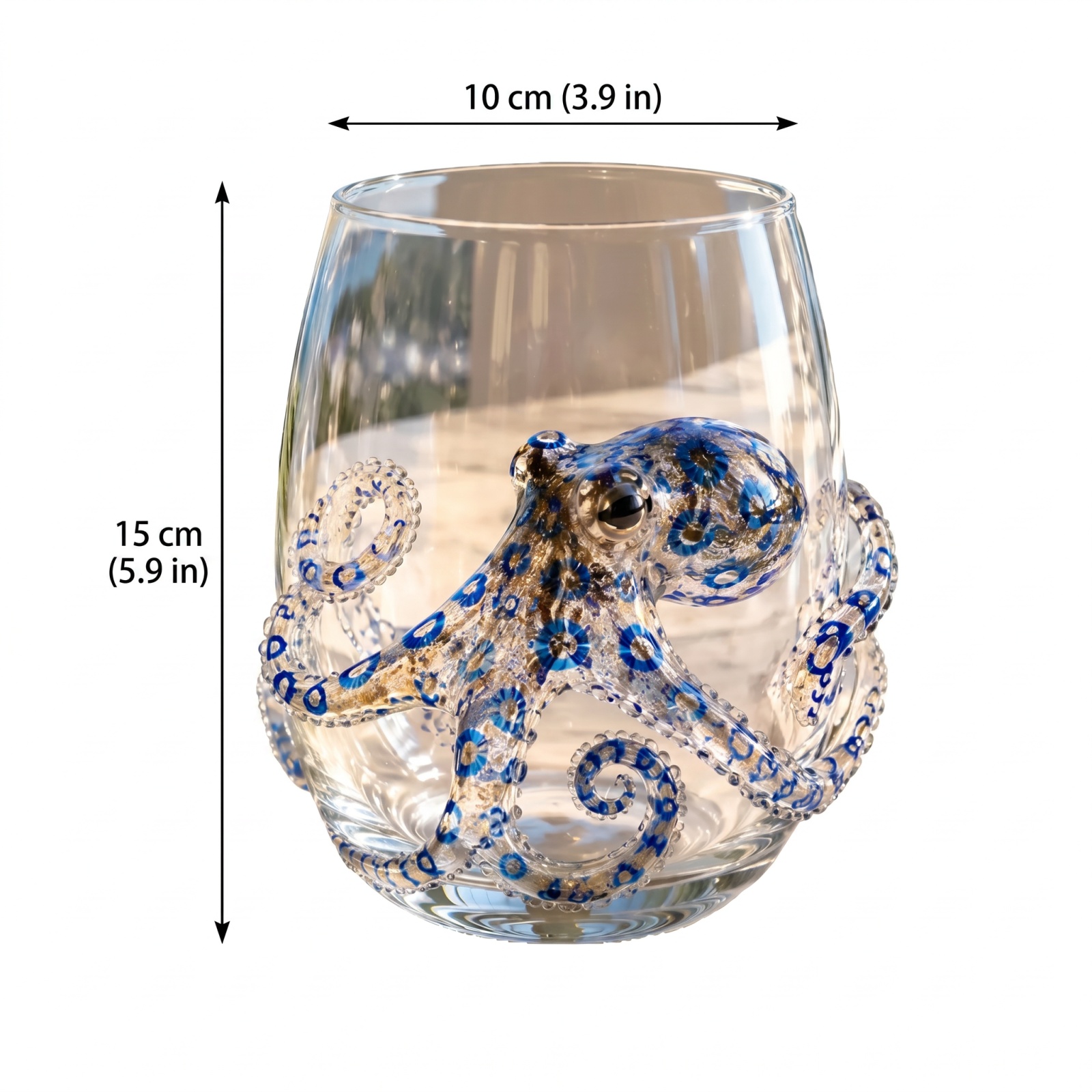 Gelas Kaca Gurita Biru Buatan  - Home Bar Setup ulasan dan harga