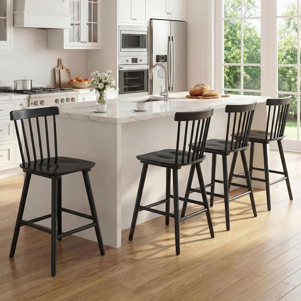 Set 4 kursi bar kayu tinggi 26 - Home Bar Stools ulasan dan harga
