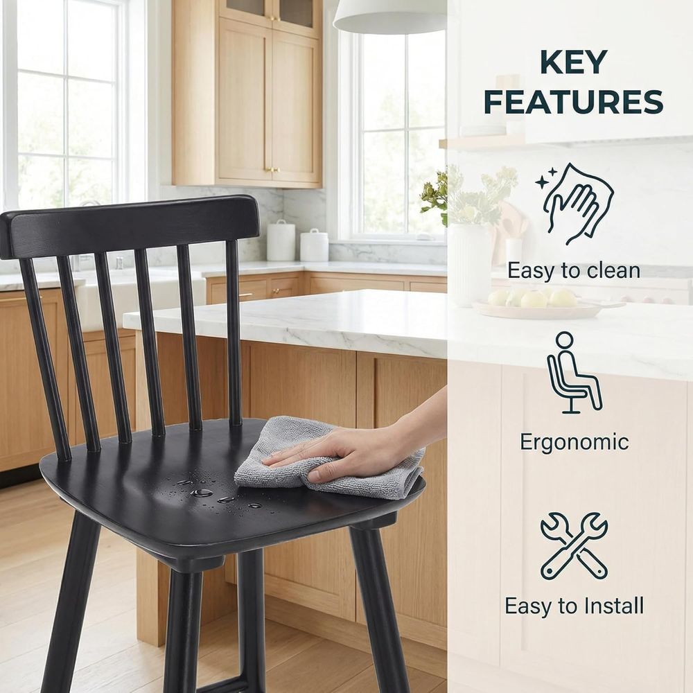 Set 4 kursi bar kayu tinggi 26 - Home Bar Stools ulasan dan harga